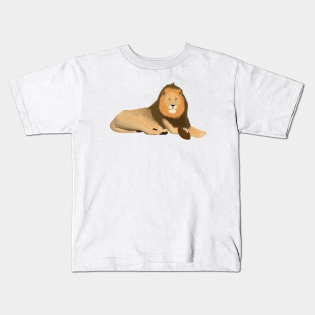 Football Lion Kids T-Shirt by College Mascot Designs